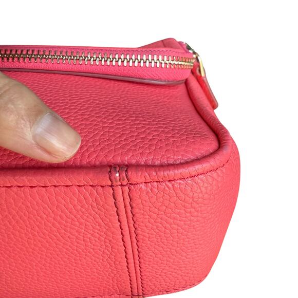 Kate Spade Pebble Leather Crossbody Shoulder Bag Large Flap Barbiecore Pink READ - Picture 9 of 16